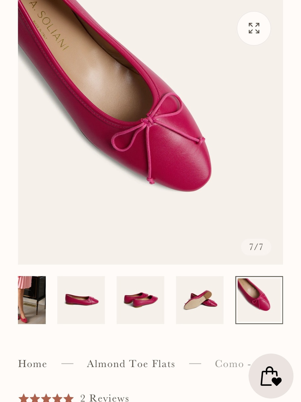 Fuchsia Almond-Toe Ballet Flat